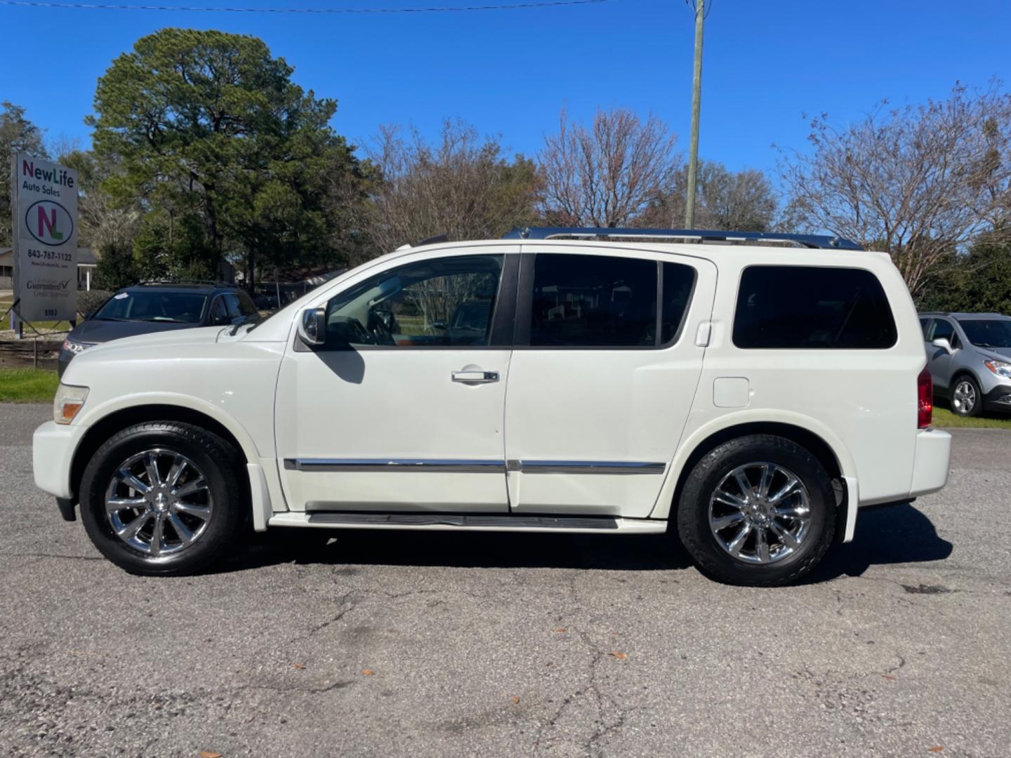 2008 WHITE INFINITI QX56 BASE (5N3AA08D18N) with an 5.6L engine, Automatic transmission, located at 5103 Dorchester Rd., Charleston, SC, 29418-5607, (843) 767-1122, 36.245171, -115.228050 - Photo#3